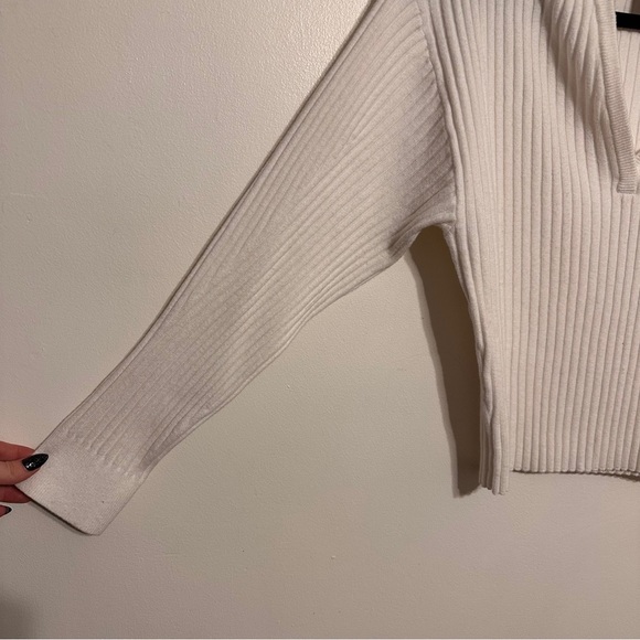 WHBM Ribbed Sweetheart Neck Pullover Sweater White size Large - Picture 5 of 9